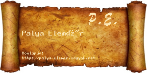 Palya Elemér névjegykártya